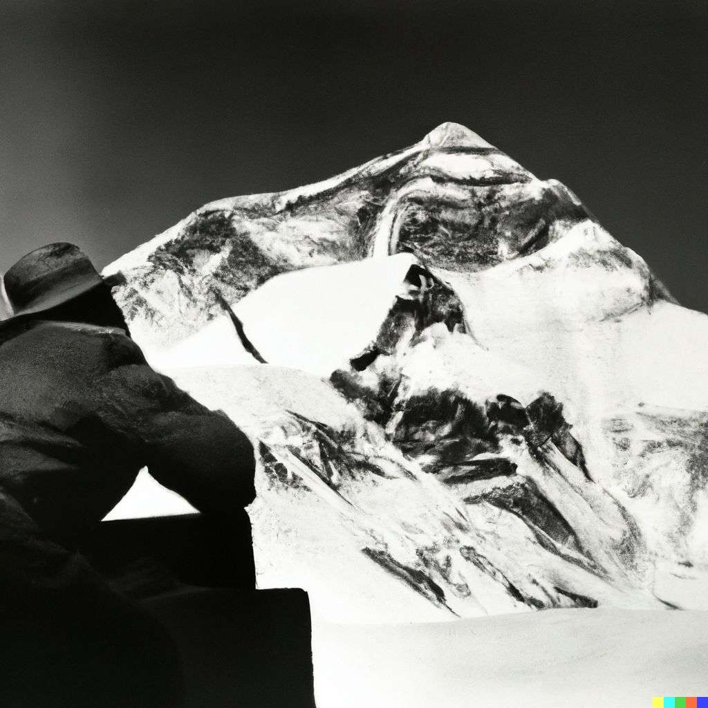 someone gazing at Mount Everest, photograph taken by George Hurrell